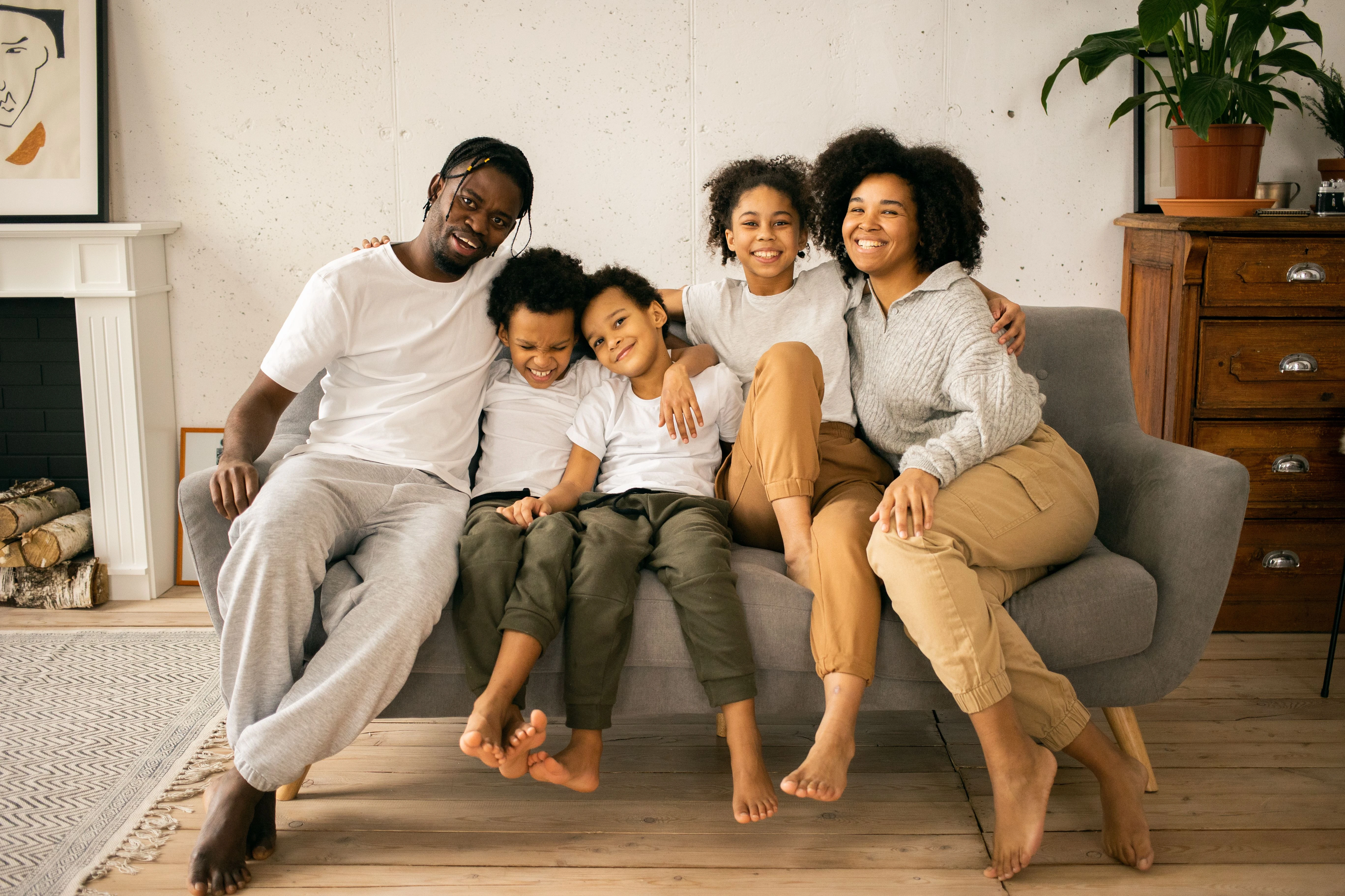Happy family at home